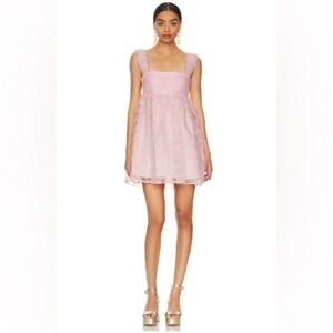 Pink Lace Mini Dress